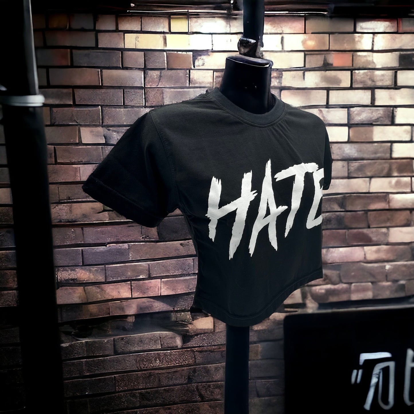 HATE Crop Top - Black/White