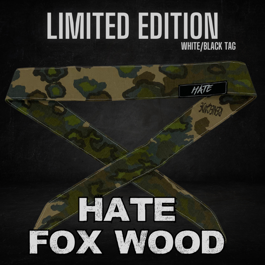 Limited Edition HATE - "FOX CAMO - White/Black Tag - White Stitching" - Headband