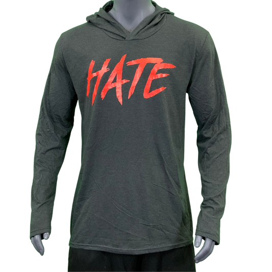 HATE Thin Hoodie Black Frost/Red